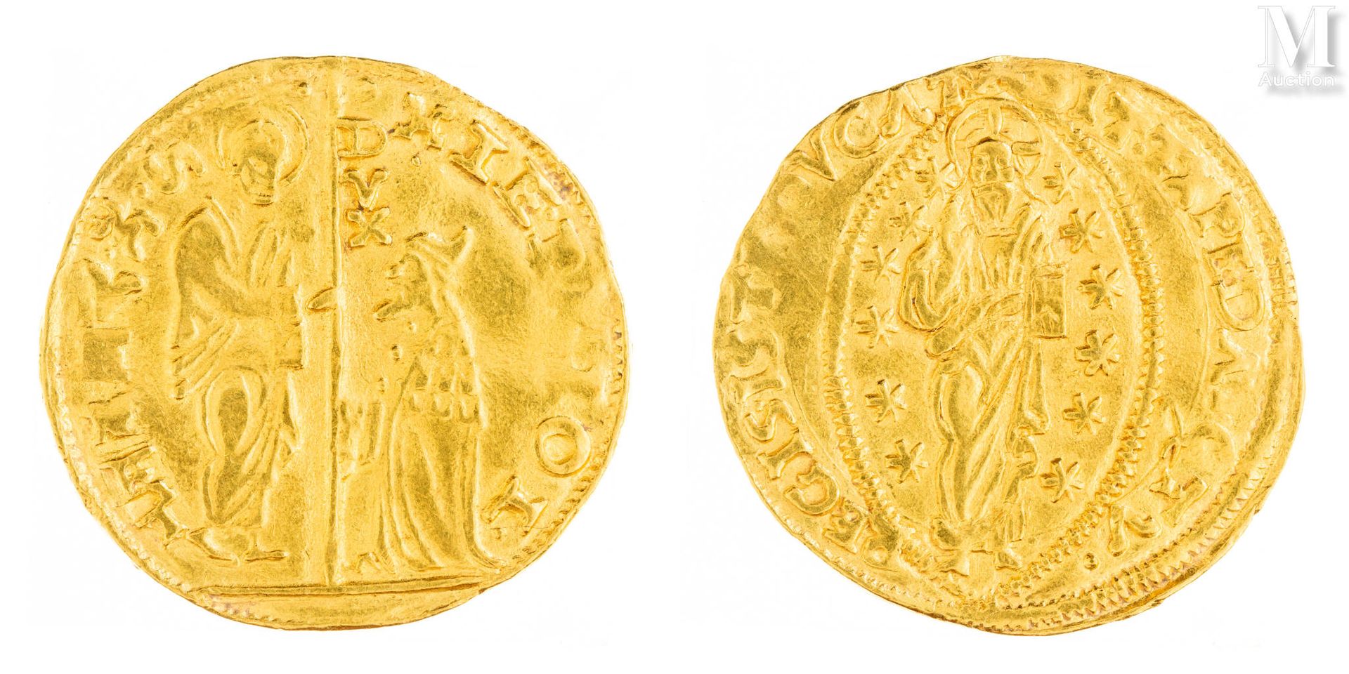 Venise - Girolamo Priuli (1486-1567) Gold sequin 
A: Saint Mark blessing the dog&hellip;