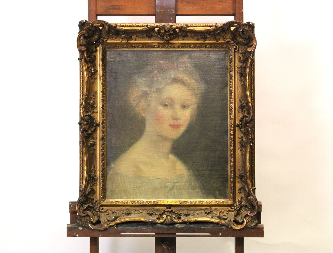 Null 阿贝尔-儒勒-费弗尔(1867-1945)
一个年轻女孩的肖像，布面油画。左下方有签名。尺寸：46 x 39厘米。褪色，有一处被抬起。