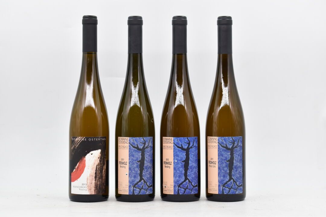 4 bouteilles Alsace comprenant : 1 botella Riesling Fronholz 2011, Domaine Oster&hellip;