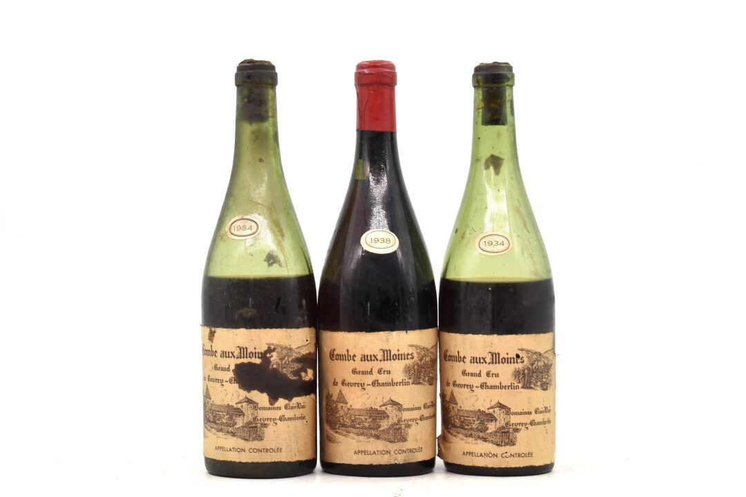 Null Riunione di 3 bottiglie di Combe aux Moines (1934 x2 e 1938) Grand Cru de G&hellip;