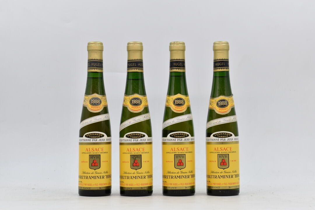 Null 4 Halbflaschen 37,5 cl Alsace Gewurztraminer "Hugel" Selection de Grains No&hellip;
