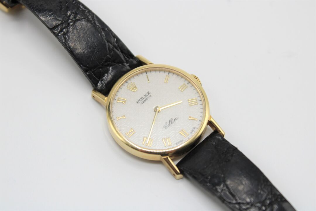 Null ROLEX. 
Reloj "Cellini" de señora con caja y hebilla de oro amarillo 750, m&hellip;