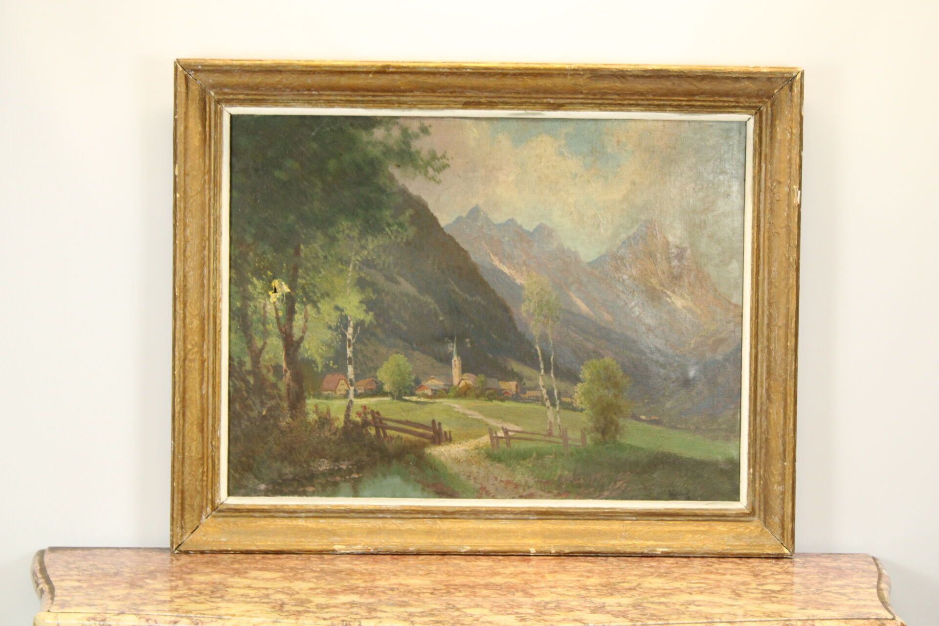 Null Franz WALDEGG (1888-1966) 
Mountain landscape, oil on canvas, signed lower &hellip;