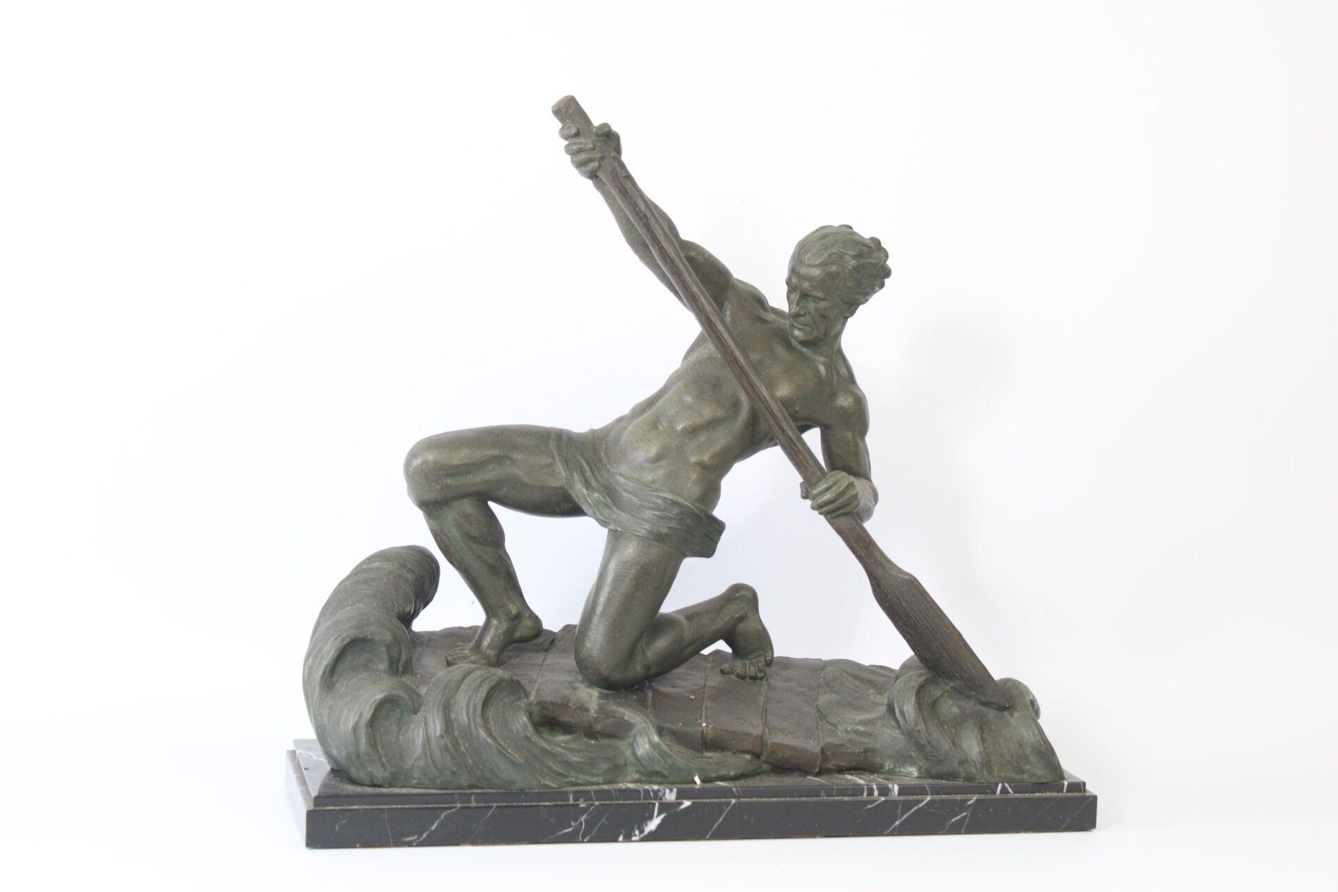 Null Alexandre OULINE (act.1918-1940).
The oarsman, sculpture in regula with mar&hellip;