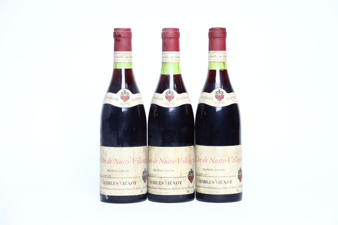 Null 3 bottiglie di CÔTES DE NUITS-VILLAGES rosso 1976, CHARLES VIÉNOT.