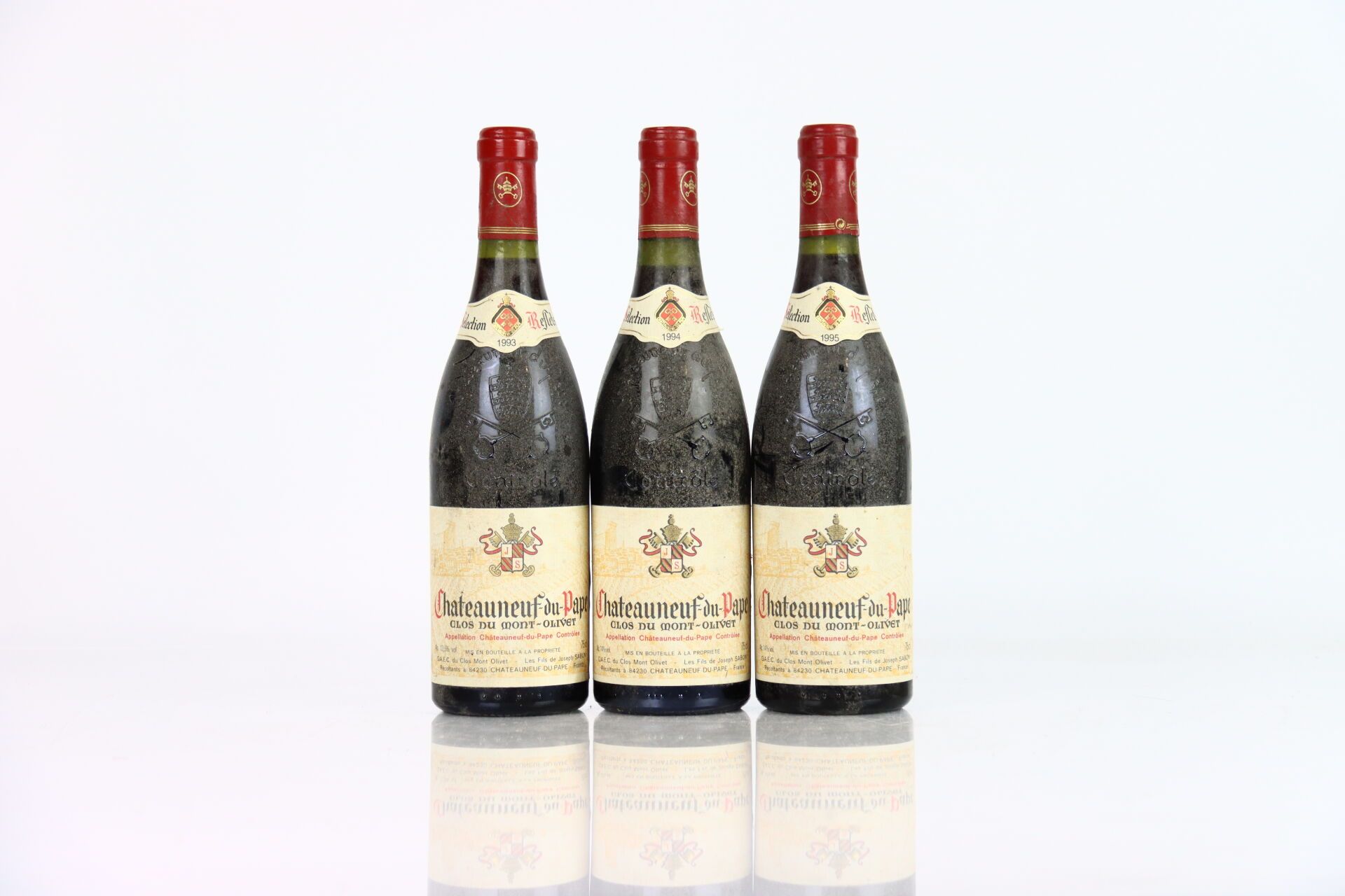 Null 3瓶CHÂTEAUNEUF-DU-PAPE 1993, 1994, 1995, CLOS DU MONT-OLIVET.
