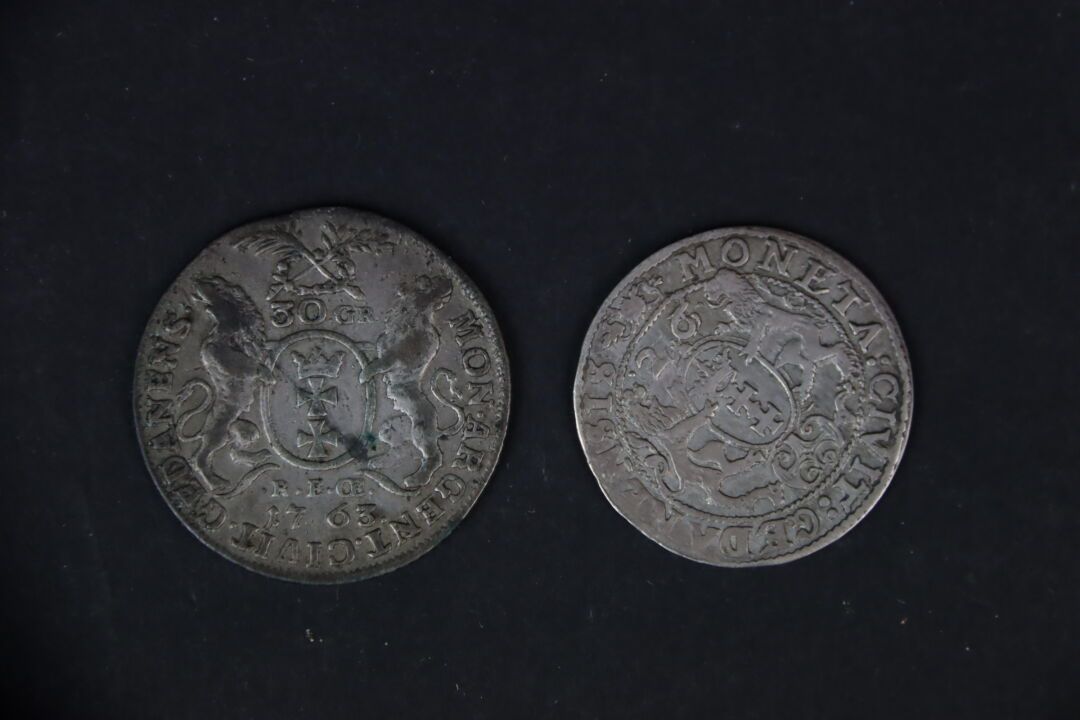 Null Danzica. Lotto di 2 monete d'argento di cui 30 Groszy 1763. Tb e Ort 1626 Q&hellip;