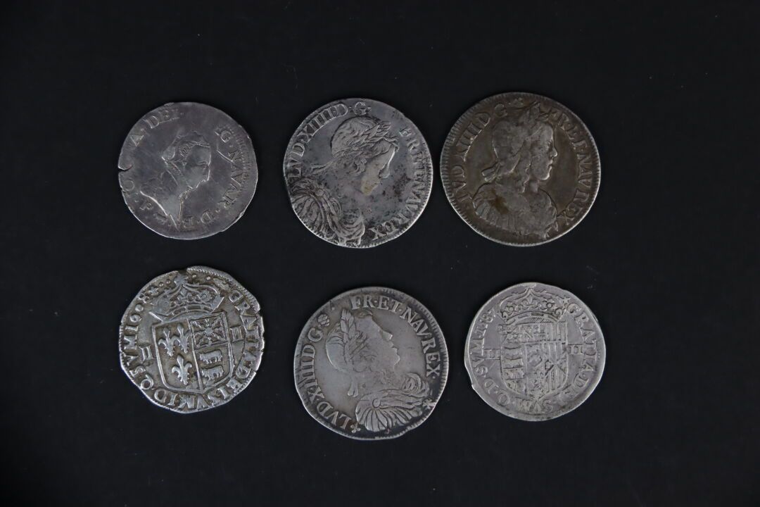 Null Francia Reale. Lotto di 6 monete d'argento Francia +Navarre+Bearn. Stati oc&hellip;