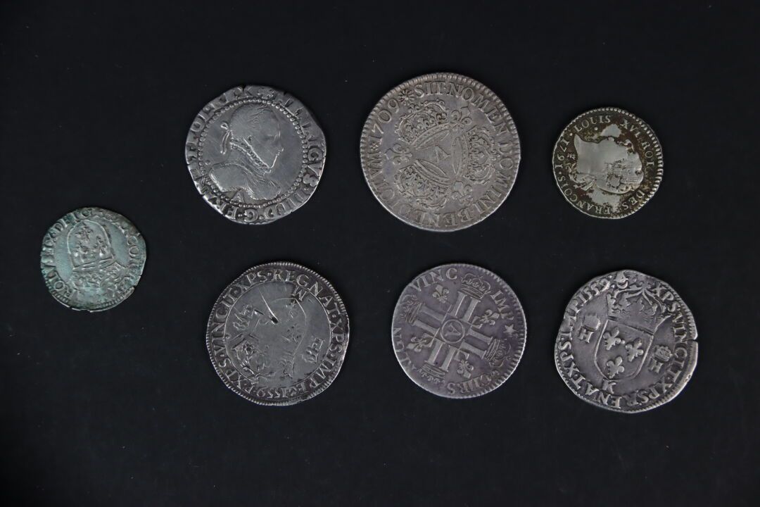 Null Frankreich Lot Von 7 Verschiedenen Königlichen Münzen In Silber Verschieden&hellip;