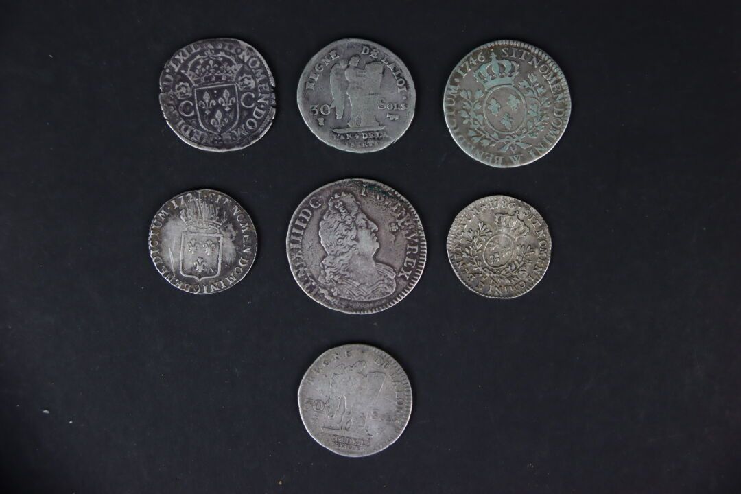 Null 法国皇家。一批7个不同国家的银质铸币。

顾问：Pierre-Luc SWIRSKY先生