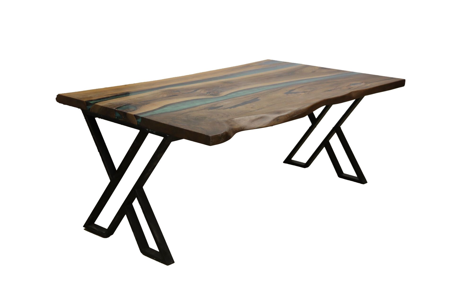 Null Table en bois et résine Epoxy reposant sur un piétement métallique. Dimensi&hellip;