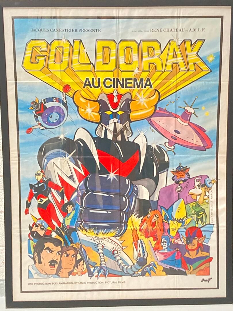 Null 电影 "GOLDORAK Au Cinéma "的海报，由 Jacques Canestrier 制作。原版海报，胶印。已装框。尺寸：150 x 11&hellip;
