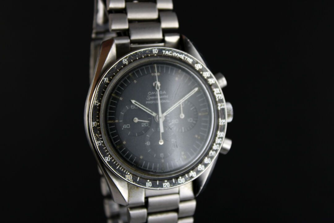 Null OMEGA Speedmaster ref.105.012-65 circa 1965
Steel chronograph wristwatch. R&hellip;