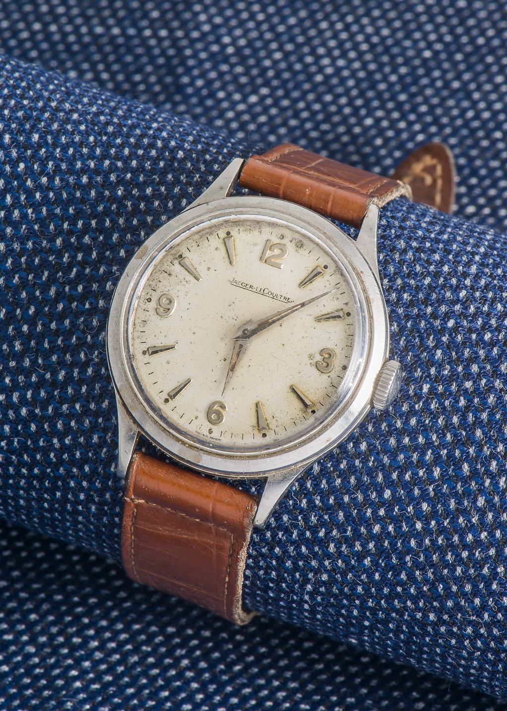 JAEGER LECOULTRE Klassische Armbanduhr, rundes Stahlgehäuse mit verschraubtem Bo&hellip;