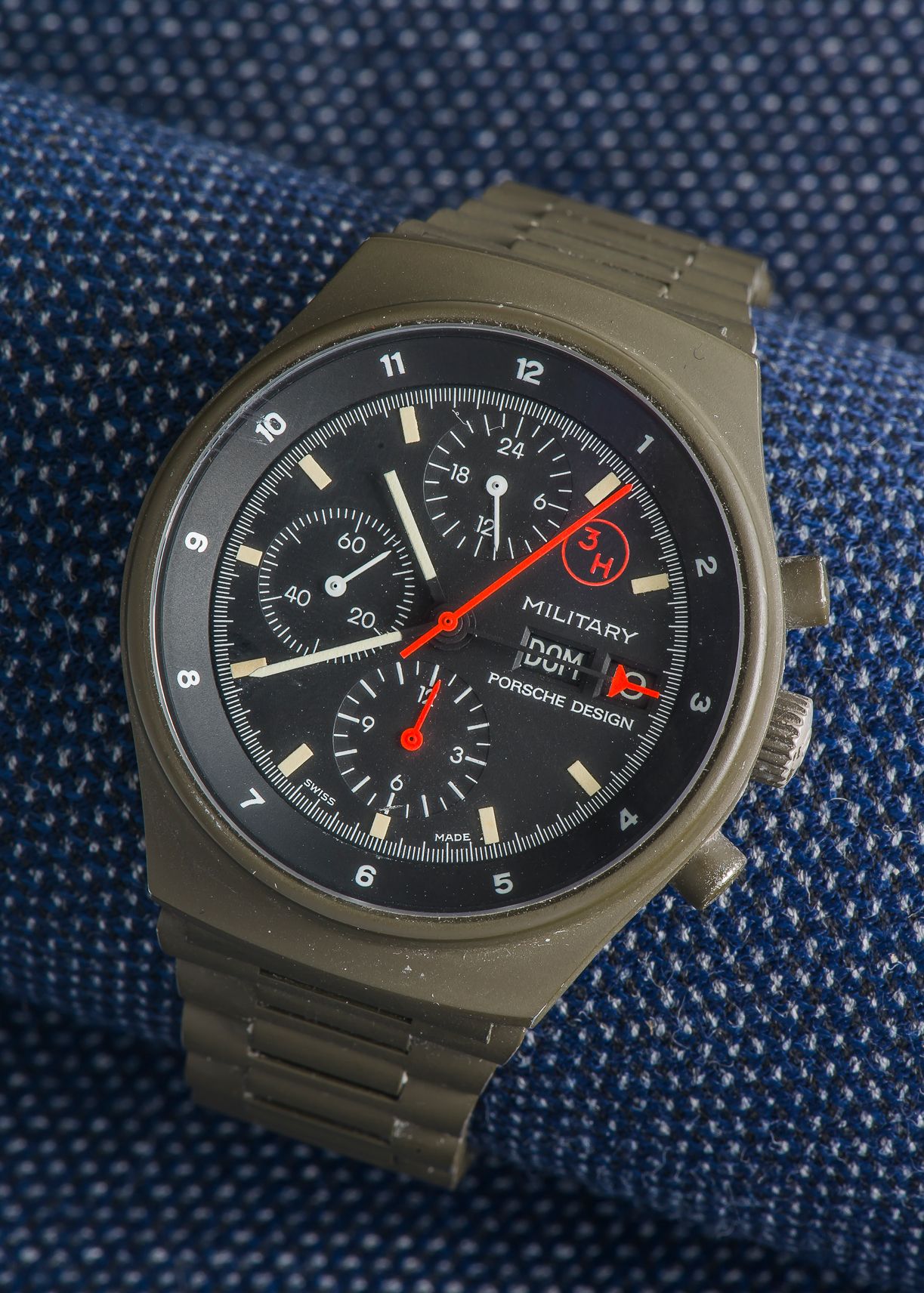 PORSCHE DESIGN, vers 1980 Military chronograph ref 7177 made by Orfina for the I&hellip;