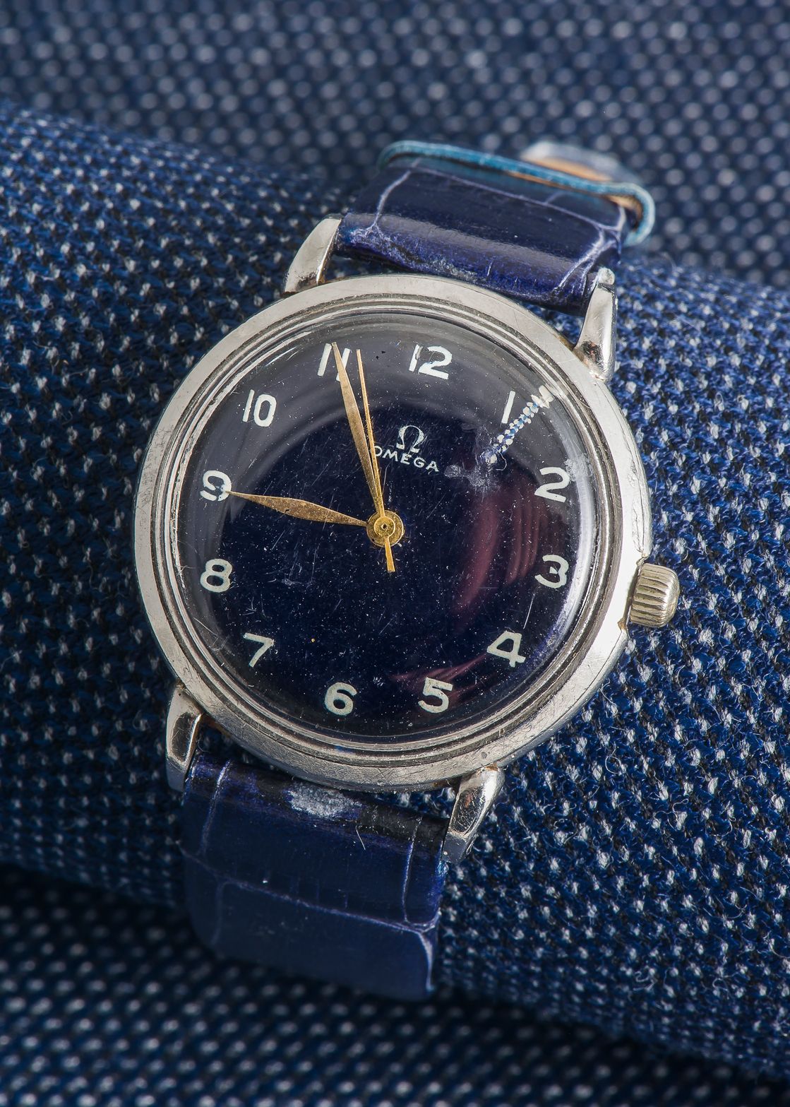 OMEGA Klassische Armbanduhr, rundes Stahlgehäuse mit Clip-Boden (signiert und nu&hellip;