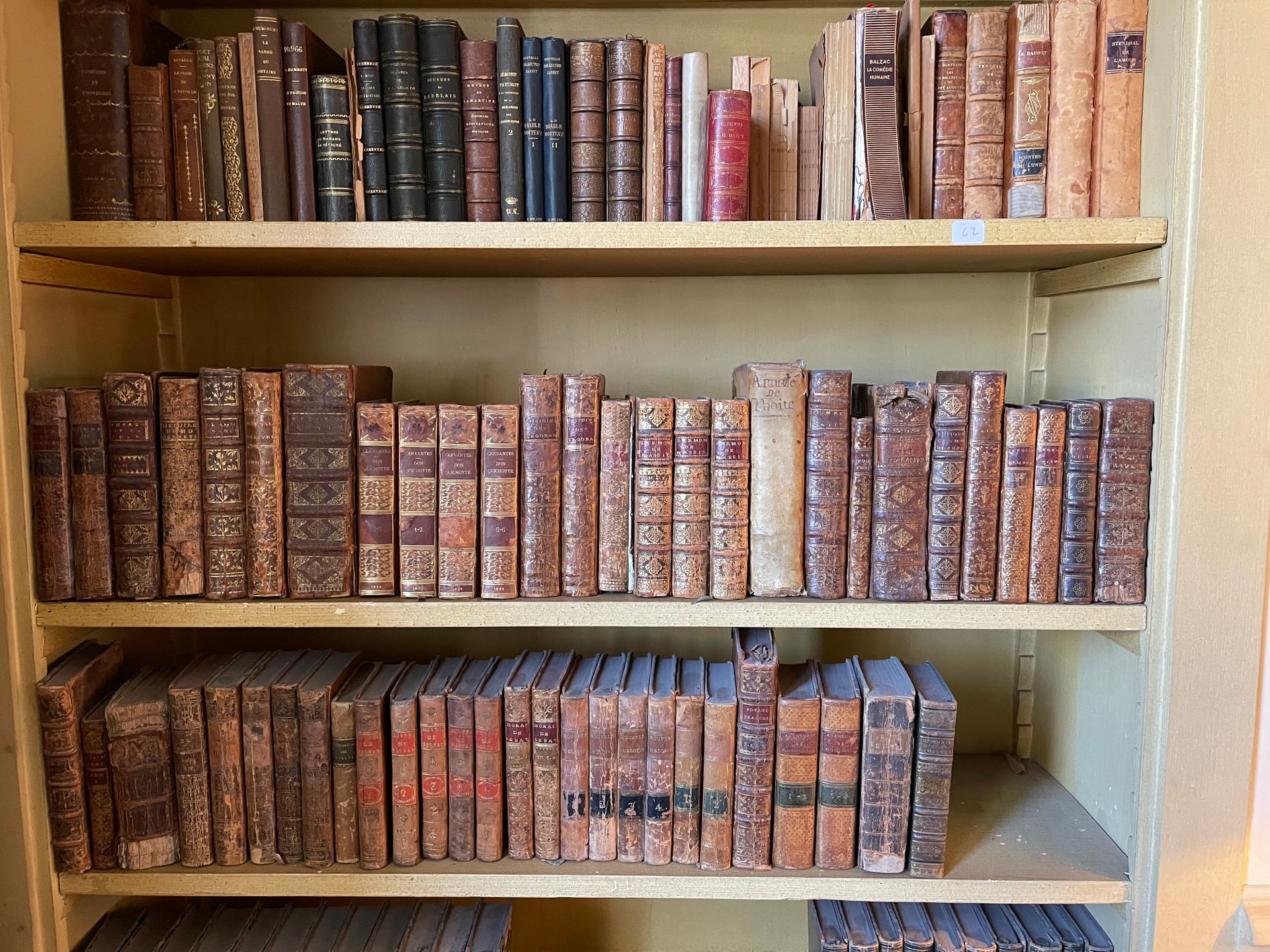 Null Lot von alten Büchern, darunter: Horaz, Neue Heloise, Virgil (1780, 4 Bde.)&hellip;