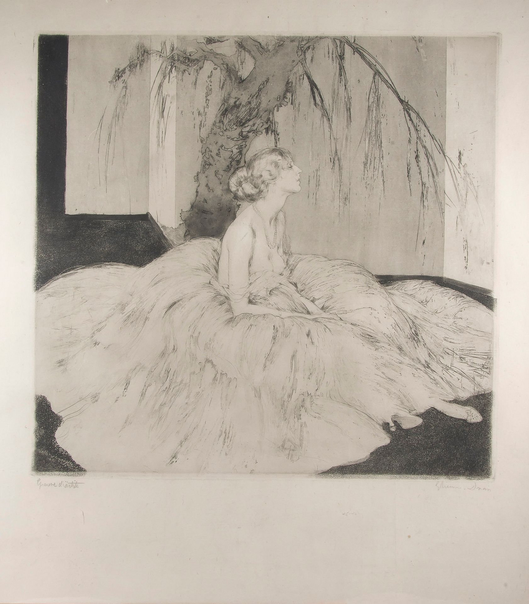 Etienne DRIAN (1885-1961), 穿着球衣的年轻女子的肖像

右下方有铅笔签名的蚀刻画，艺术家的证明

47 x 41 cm 正在观看