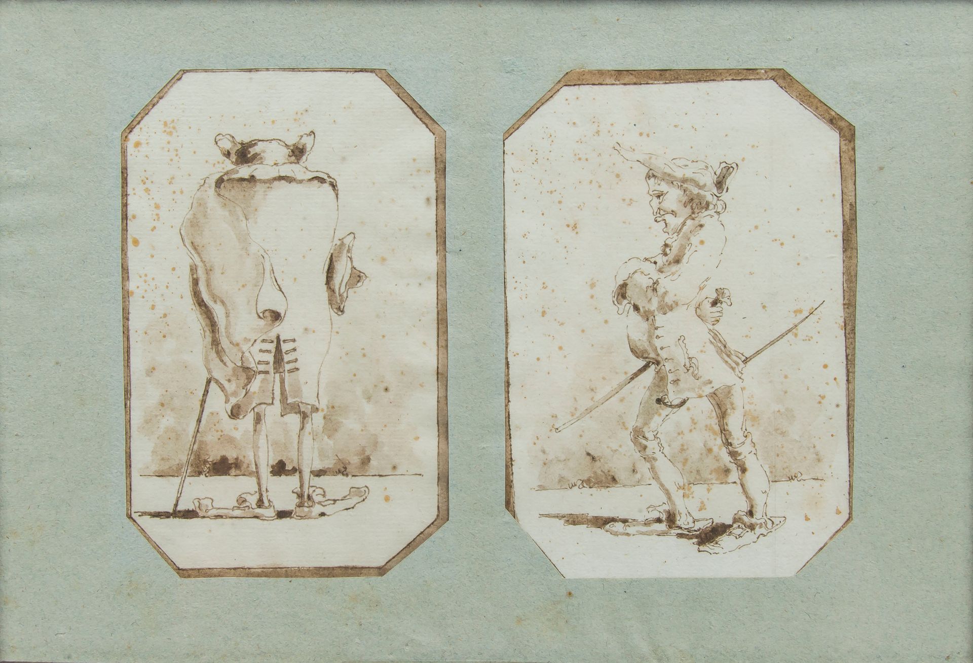 Null Schule des 19. Jahrhunderts,

Karikaturen

Zwei Tuschen und Lavierung auf P&hellip;