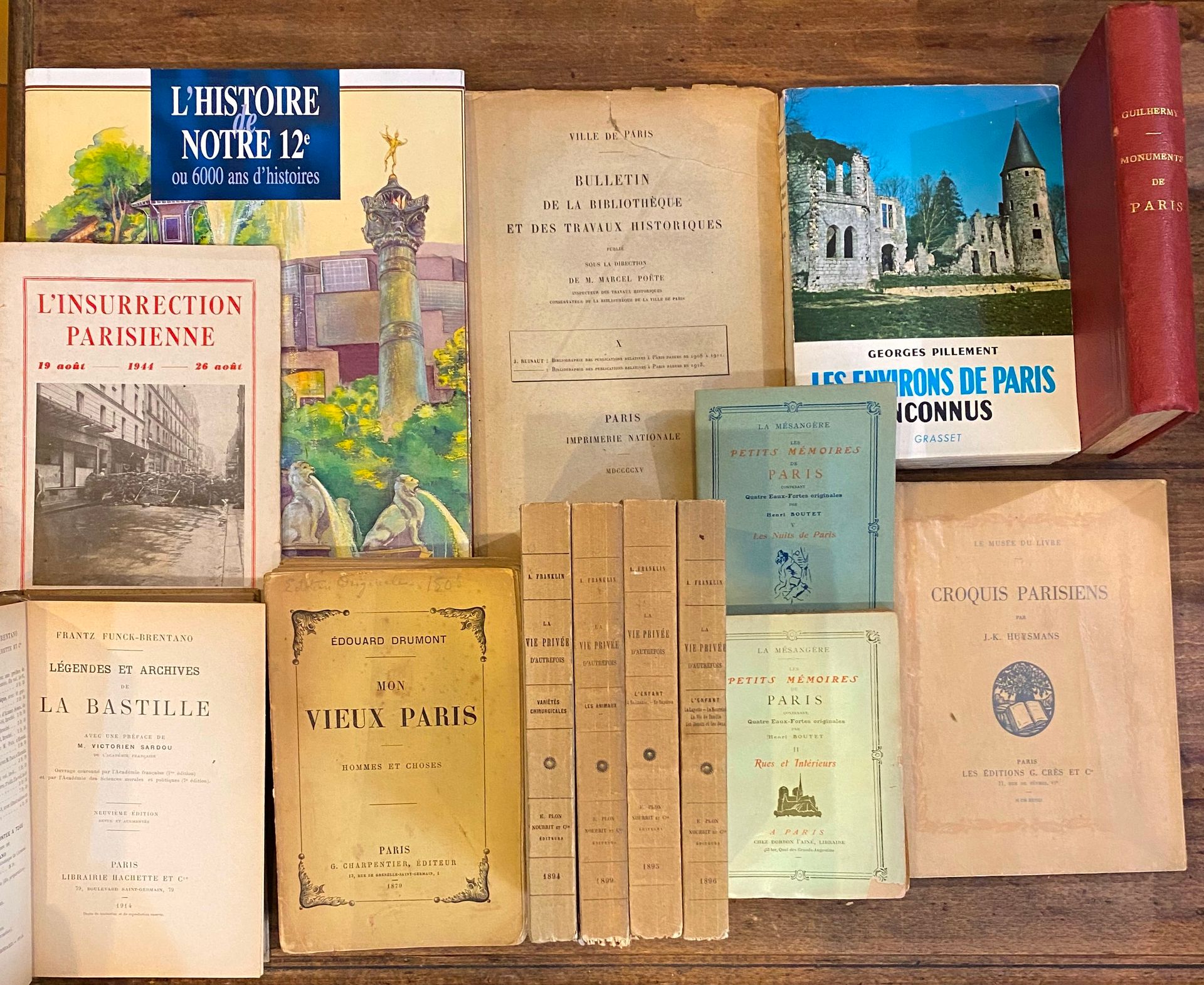 Null [PARIS] Ensemble de 14 volumes sur Paris, reliés et brochés : La vie privée&hellip;