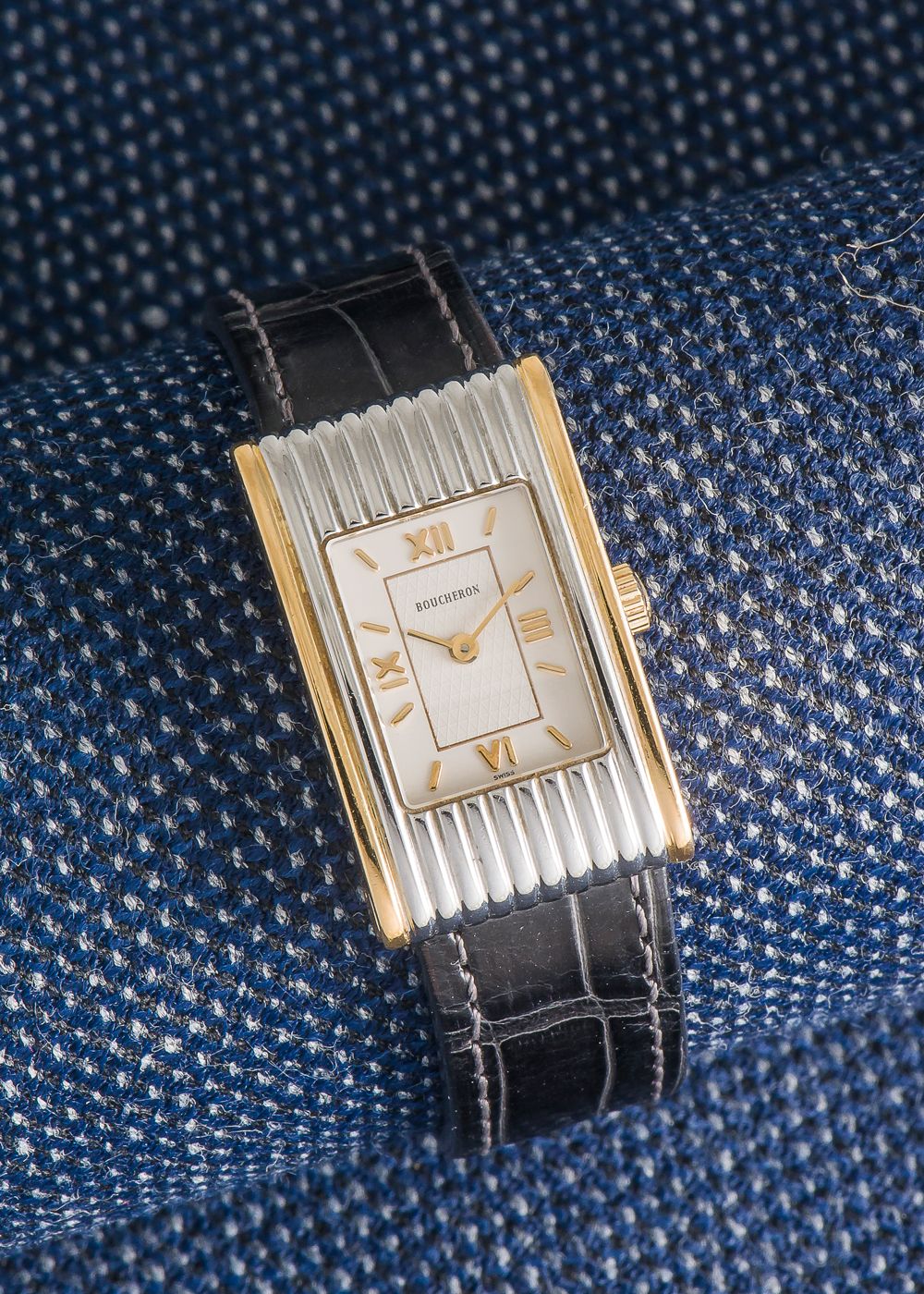 BOUCHERON, vers 2000 Ladies' watch, Reflet model, steel and gilded steel case wi&hellip;