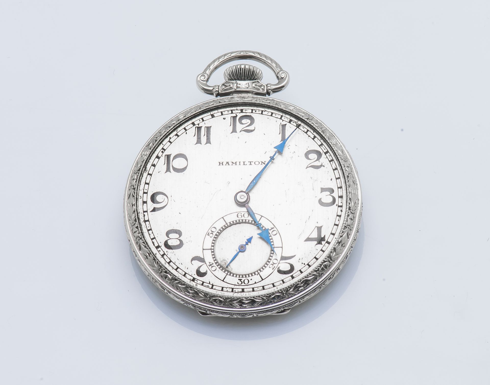 HAMILTON WATCH & Co, 1929 Reloj de bolsillo masónico de acero con correa y bisel&hellip;