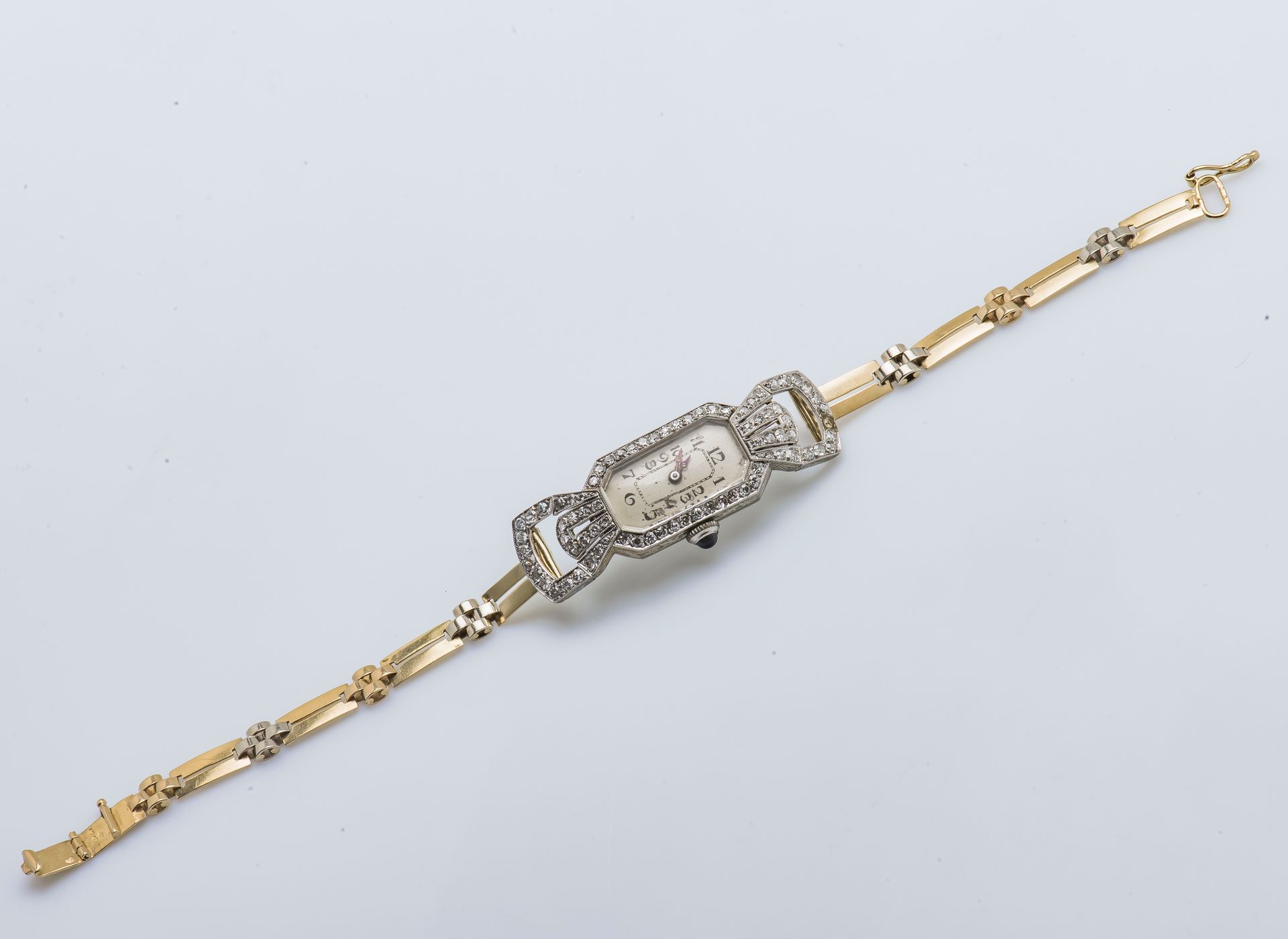 Null Bracelet montre de dame, le boitier rectangulaire en or gris 18 carats (750&hellip;