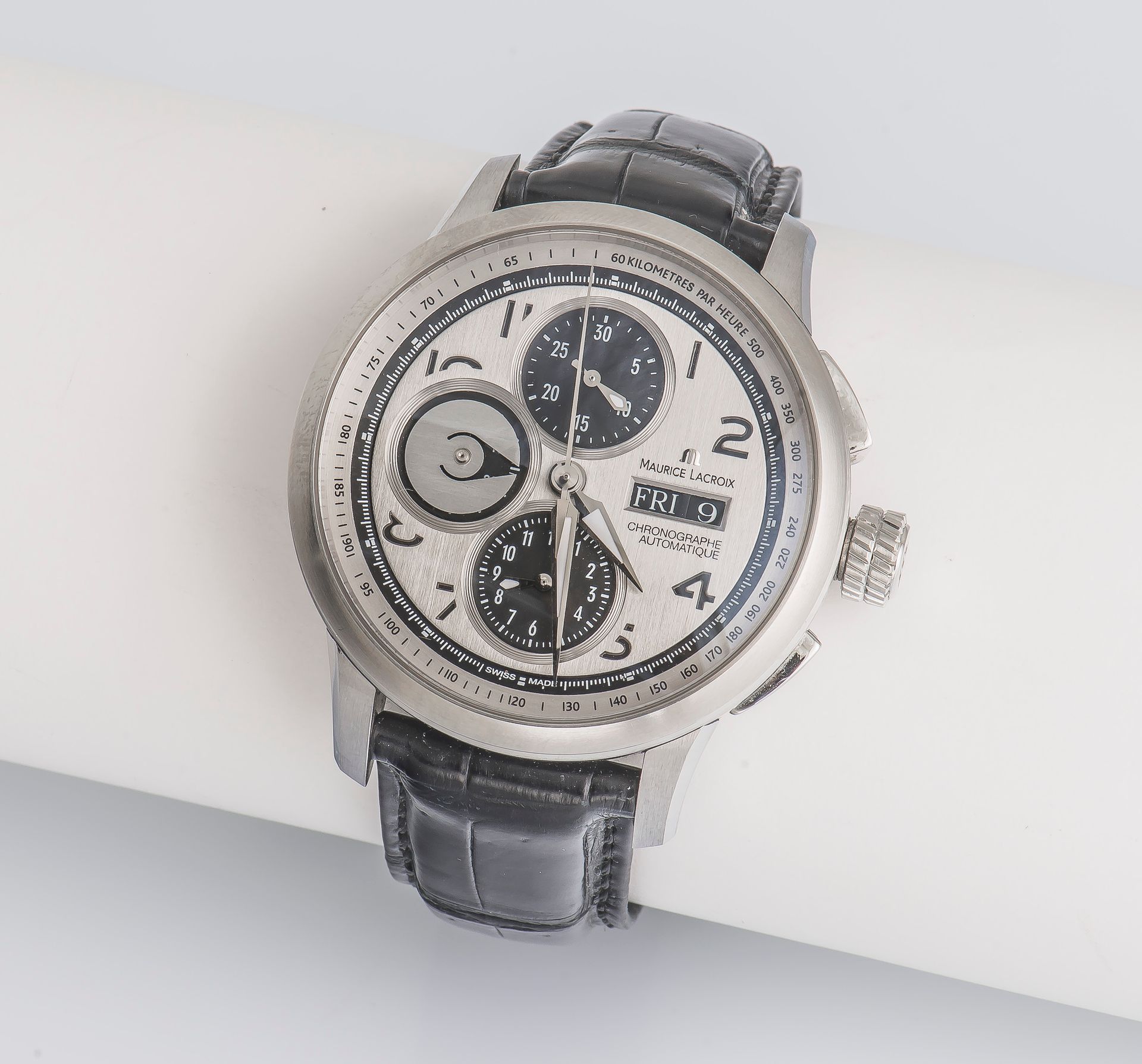 Maurice LACROIX 2013 Masterpiece chronograph ref. MP6348-SS00112E, brushed steel&hellip;