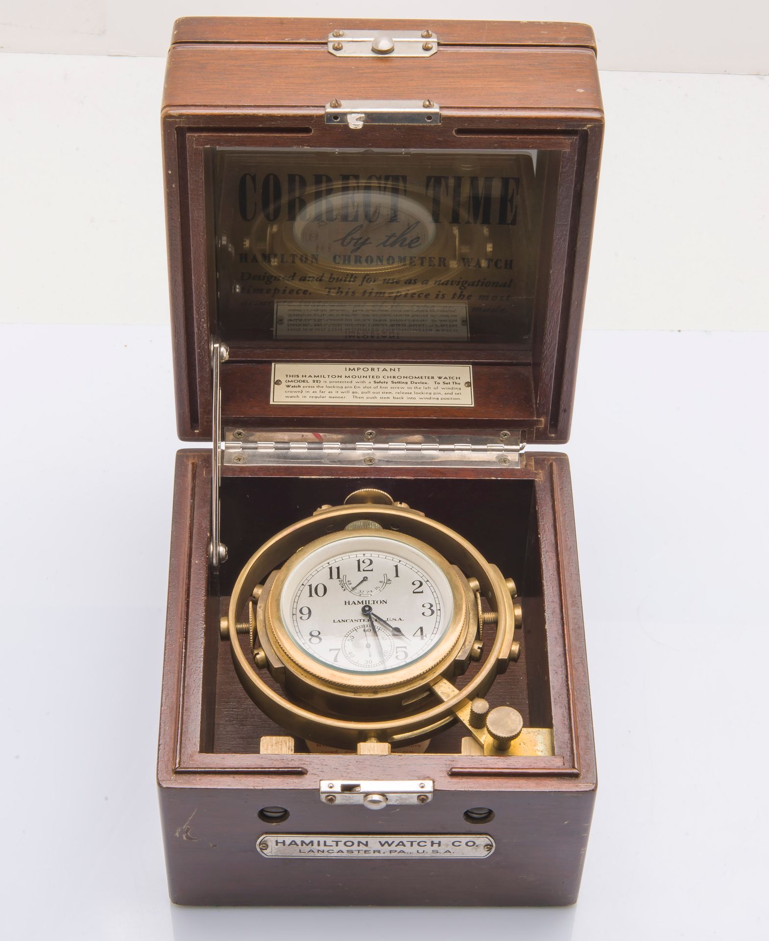 HAMILTON, 1943 Marine chronometer type 22 made in Lancaster in 1943 for the US N&hellip;