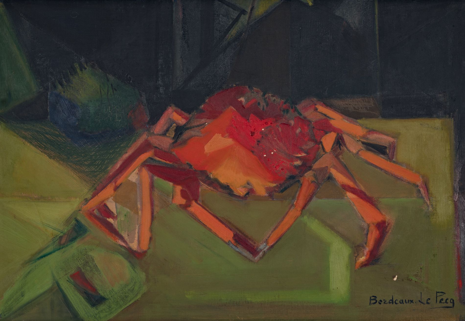 Null Andrée BORDEAUX LE PECQ (1911-1973) 
Red Crab 
Oil on canvas signed lower r&hellip;