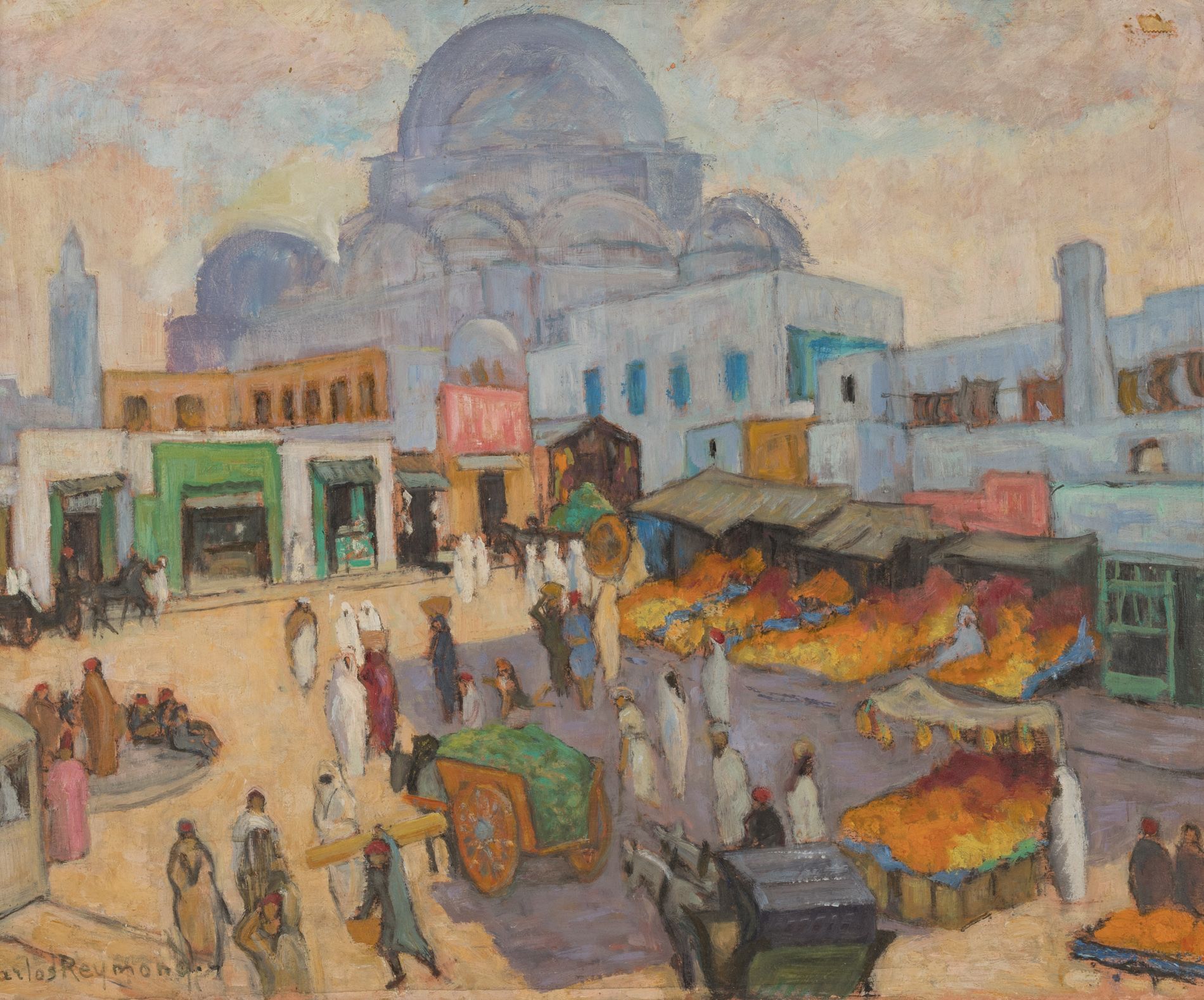 Null Carlos REYMOND (1884-1970)
Place Bab Souika à Tunis
Huile sur toile signée &hellip;