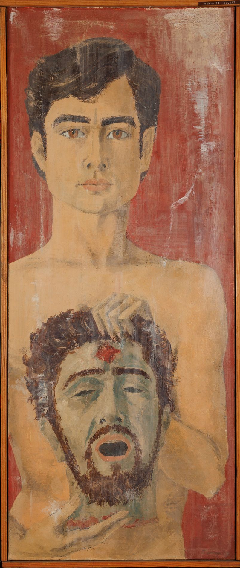 Null Escuela Moderna 
David y Goliat 
Óleo sobre lienzo.
Tamaño: 92 x 37 cm