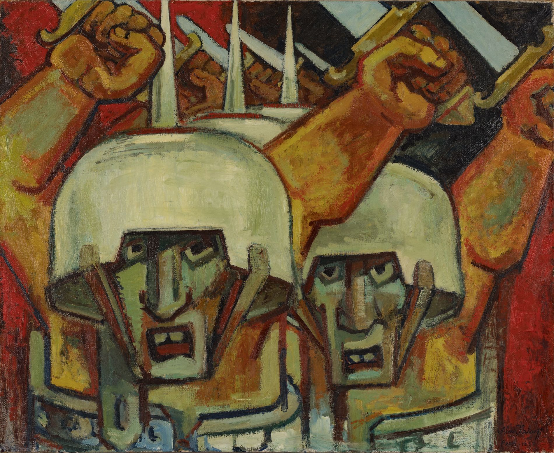 Null Alexis KALAEFF (1902-1978)
La guerra 
Olio su tela firmato in basso a destr&hellip;