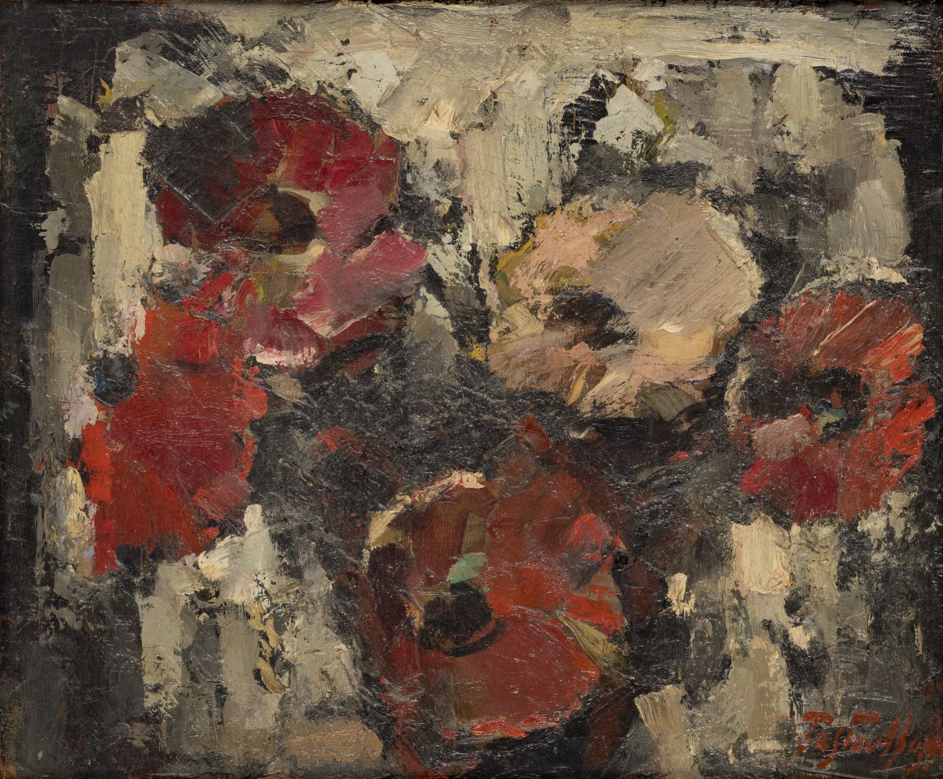 Null 鲍里斯-帕斯托克霍夫 (1894-1974)
罂粟花的静物
布面油画，右下方有签名。 
尺寸：37.5 x 46 cm