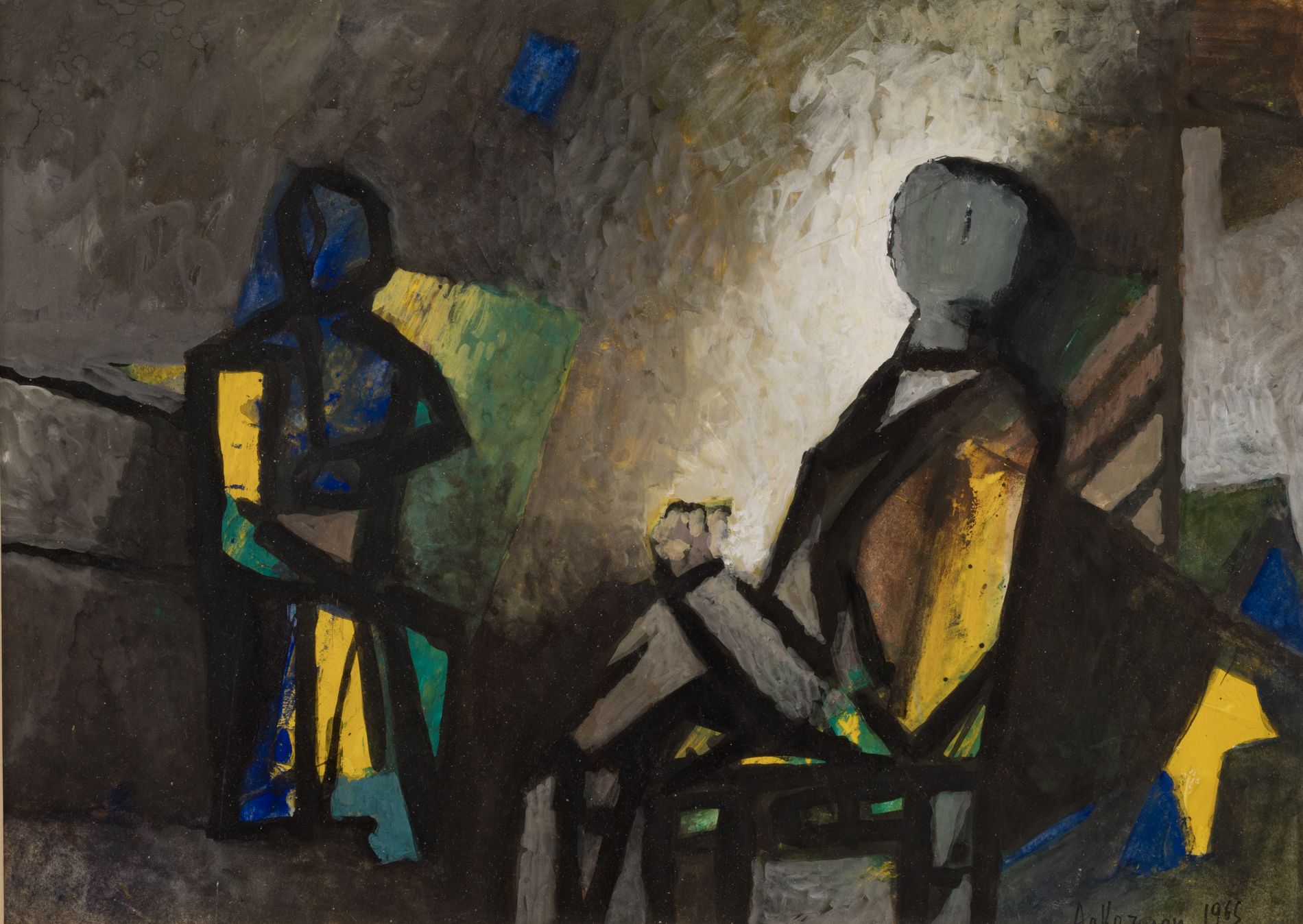Null Paul ACKERMAN (1908-1981)
The conversation 
Gouache on paper signed and dat&hellip;