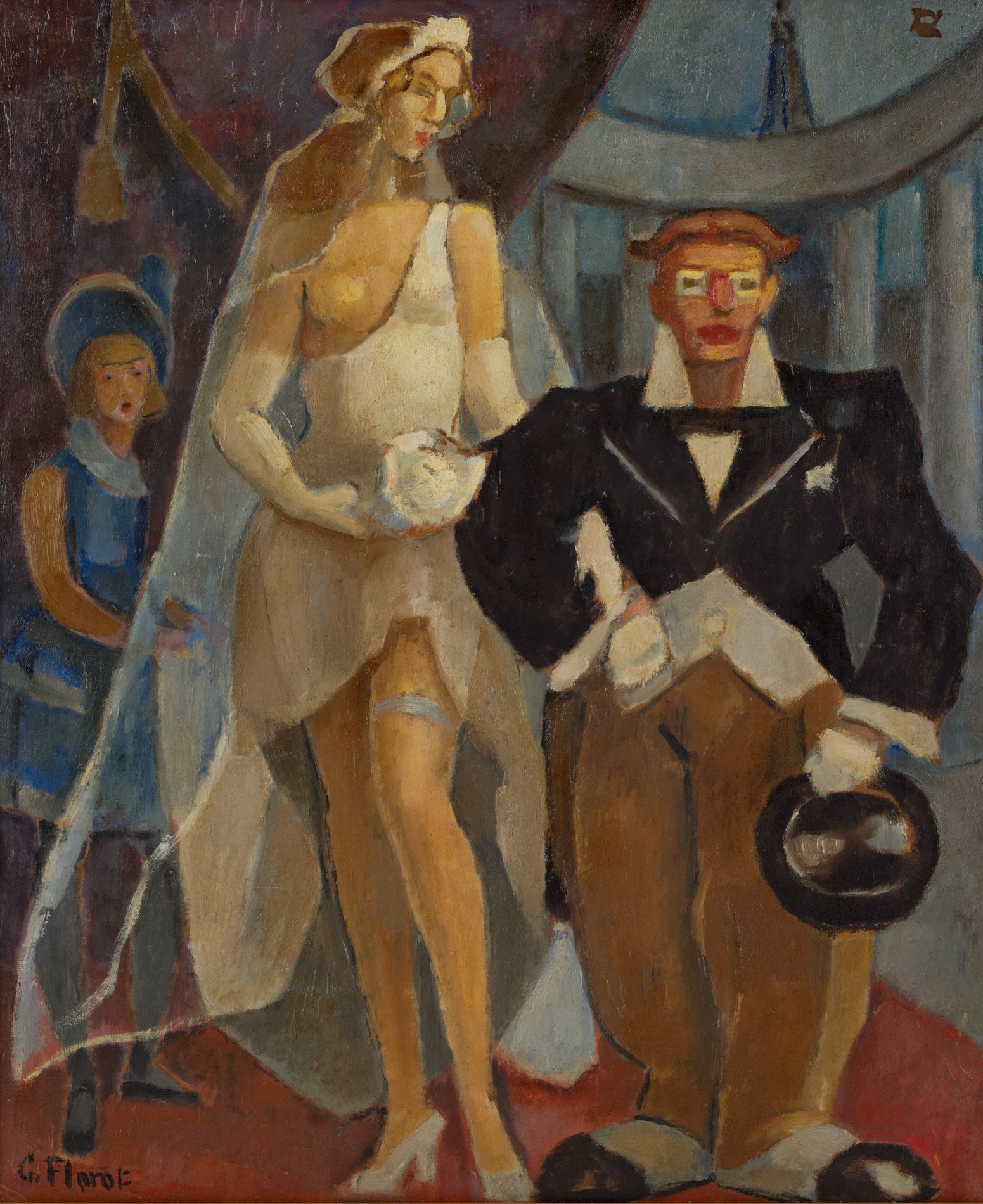 Null Gustave FLOROT (1885-1965)
El baile 
Óleo sobre tabla firmado abajo a la iz&hellip;