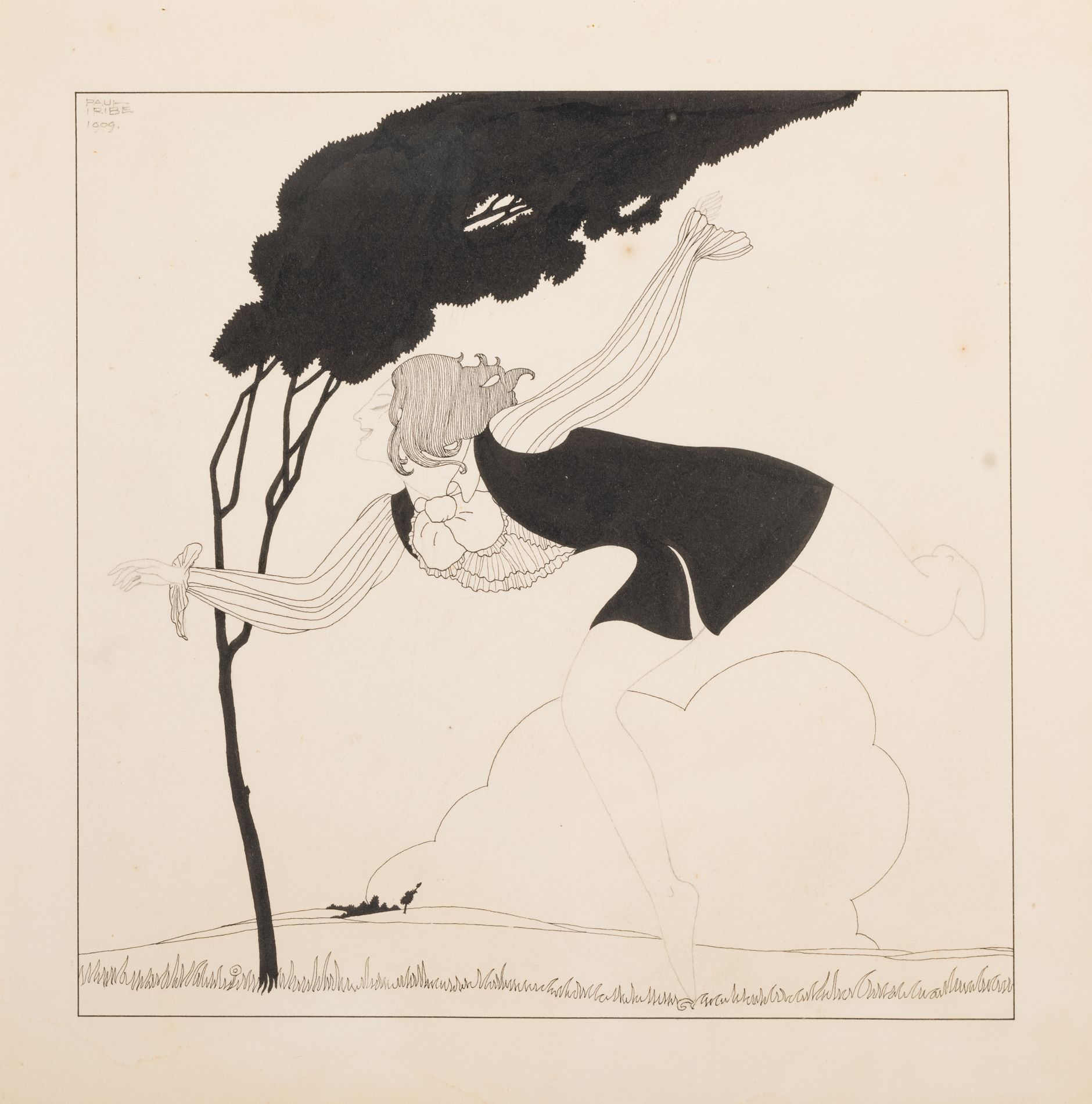 Null 保罗-伊里贝 (1883-1935) 
苏珊娜-洛夏小姐 
黑白铅笔画，左上方有签名和日期1909年，背面有会签和标题，寄给苏珊娜-洛夏小姐。 
尺寸&hellip;
