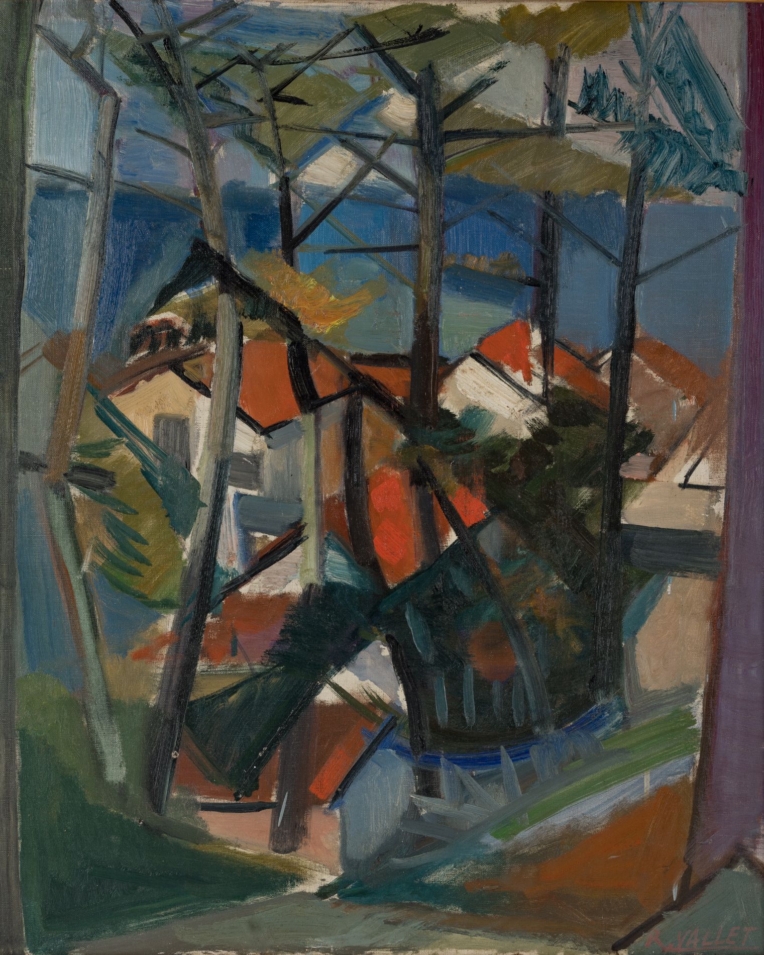 Null 罗伯特-瓦莱特(1907-1993)
沙丘上的松树 
布面油画，右下方有签名，背面有标题和日期，1956年。 
尺寸：73 x 60 cm