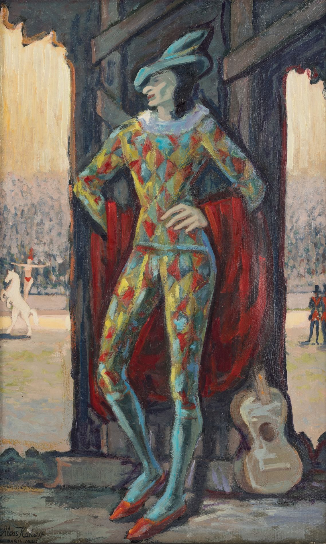Null 亚历克西斯-卡拉夫 (1902-1978)
马戏团 
布面油画，左下方有签名，背面有会签和标题。 
尺寸：61 x 38 cm
