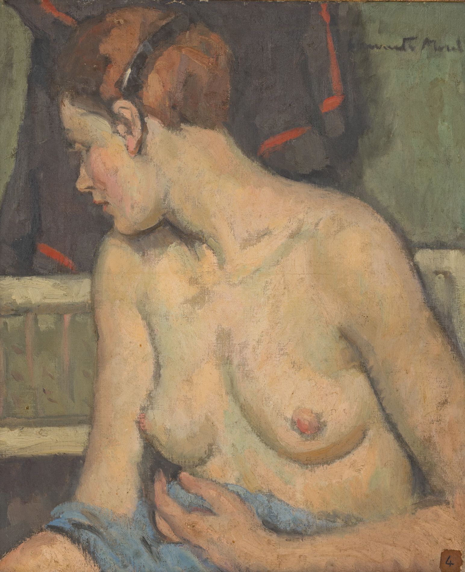Null Henriette MOREL (1884-1956)
Nu féminin 
Huile sur toile signée en haut à dr&hellip;