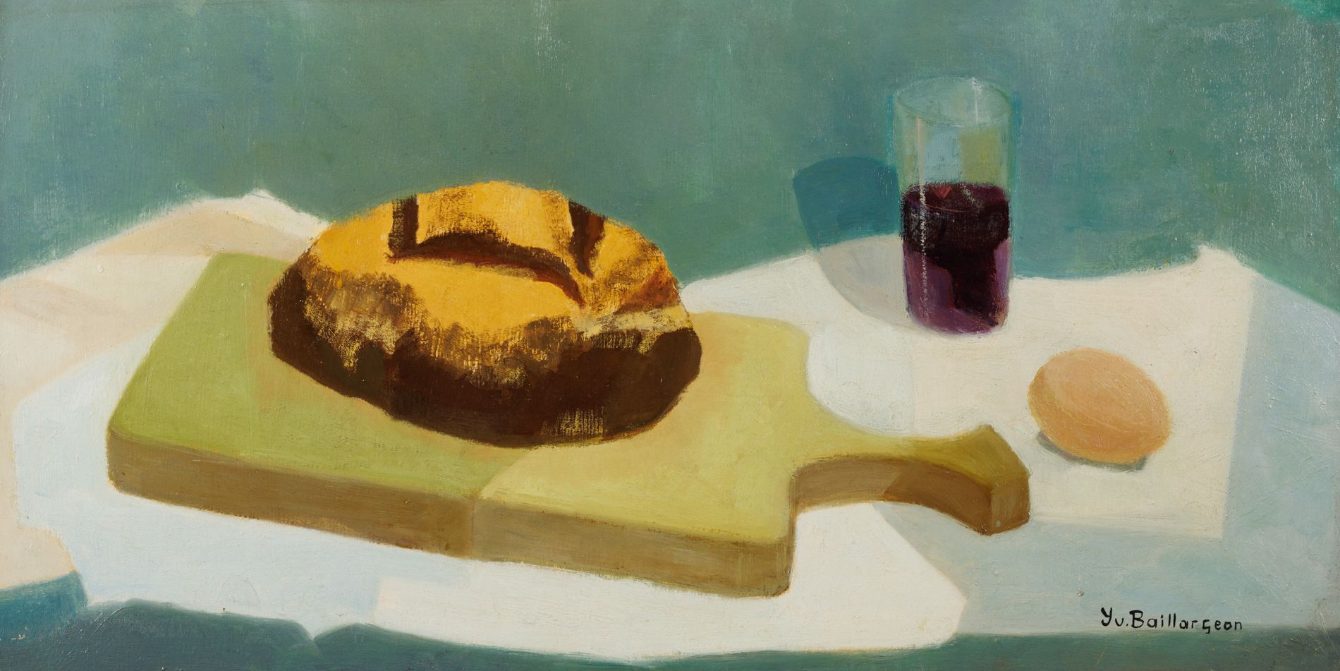 Null Yvonne BAILLARGEON (XX-XXI) 
Le pain et le vin 
Huile sur toile signée en b&hellip;