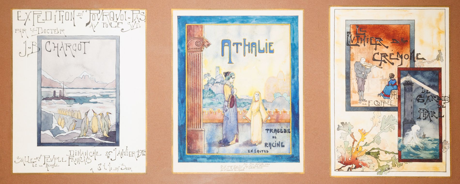 Null Escuela Art Nouveau 
Tres carteles enmarcados: Expédition du Pourquoi pas; &hellip;