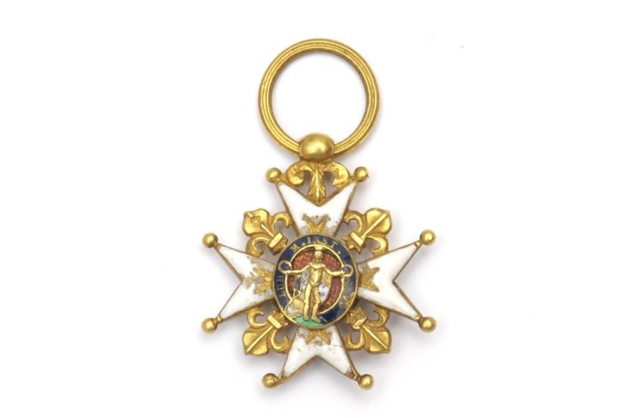 Null Décoration en or émaillé de l'Ordre Royal et Militaire de Saint Louis, fond&hellip;