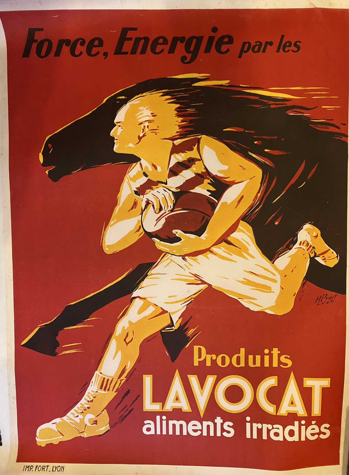 Null [Rugby] Affiche PROST (H.). 
Produits Lavocat. Aliments irradiés.
Imp. Fort&hellip;