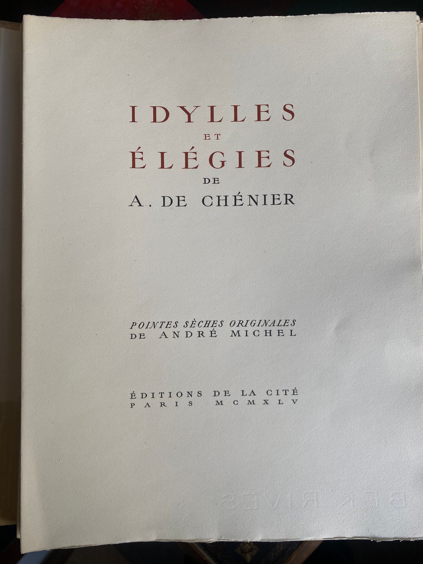 Null [André de CHENIER.
Idilli ed Elegie. Pointes-sèches di André Michel.
Parigi&hellip;
