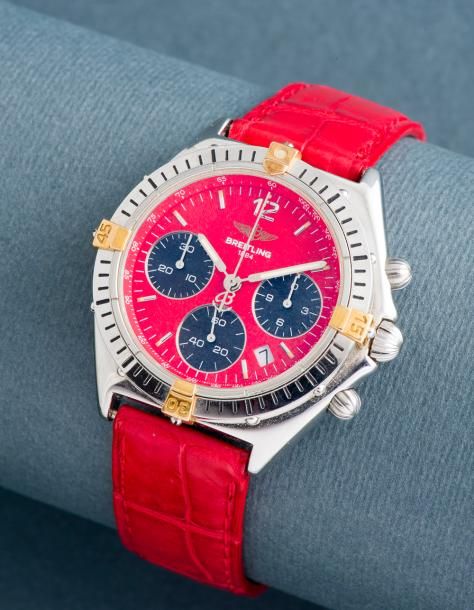 BREITLING (CHRONOGRAPHE CHRONOMAT MEDIUM / RED - BLACK RÉF. B 55047), vers 2000
&hellip;