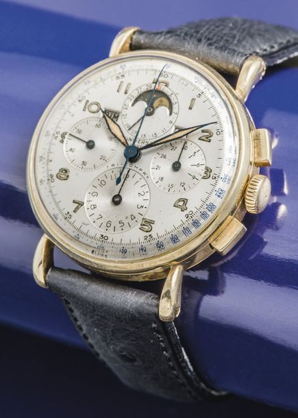 UNIVERSAL GENEVE (Chronographe Tri - Compax Lunaire / Or jaune), vers 1944

Rare&hellip;