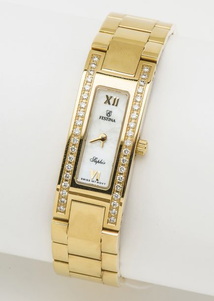 FESTINA Montre bracelet de dame en or jaune 18 carats (750 millièmes), le boîtie&hellip;