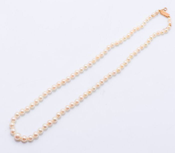 Null Collier de perles de culture en chute, fermoir rectangulaire et chaînette d&hellip;