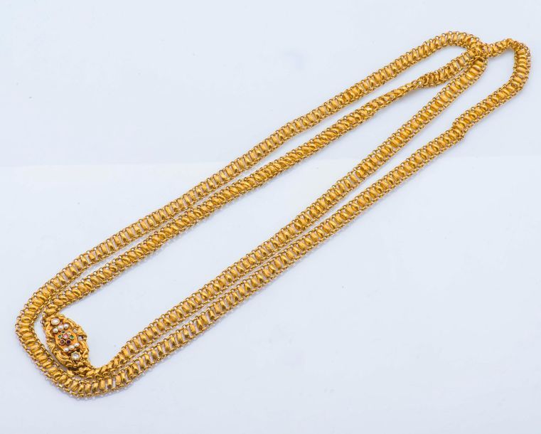 Null Sautoir en or jaune 18 carats (750 millièmes) formé d’une chaîne à maille a&hellip;